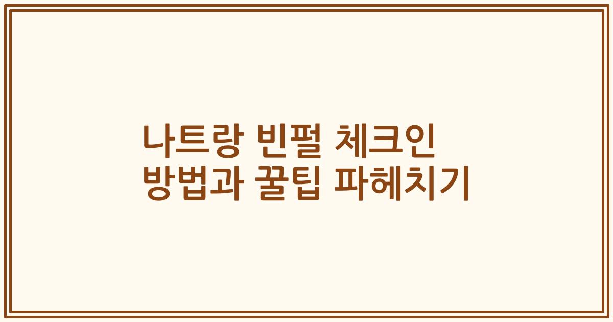 나트랑 빈펄 체크인 방법과 꿀팁 파헤치기